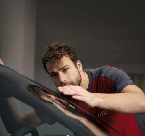 skade verkstad glas ruta